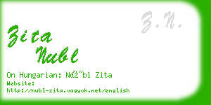 zita nubl business card